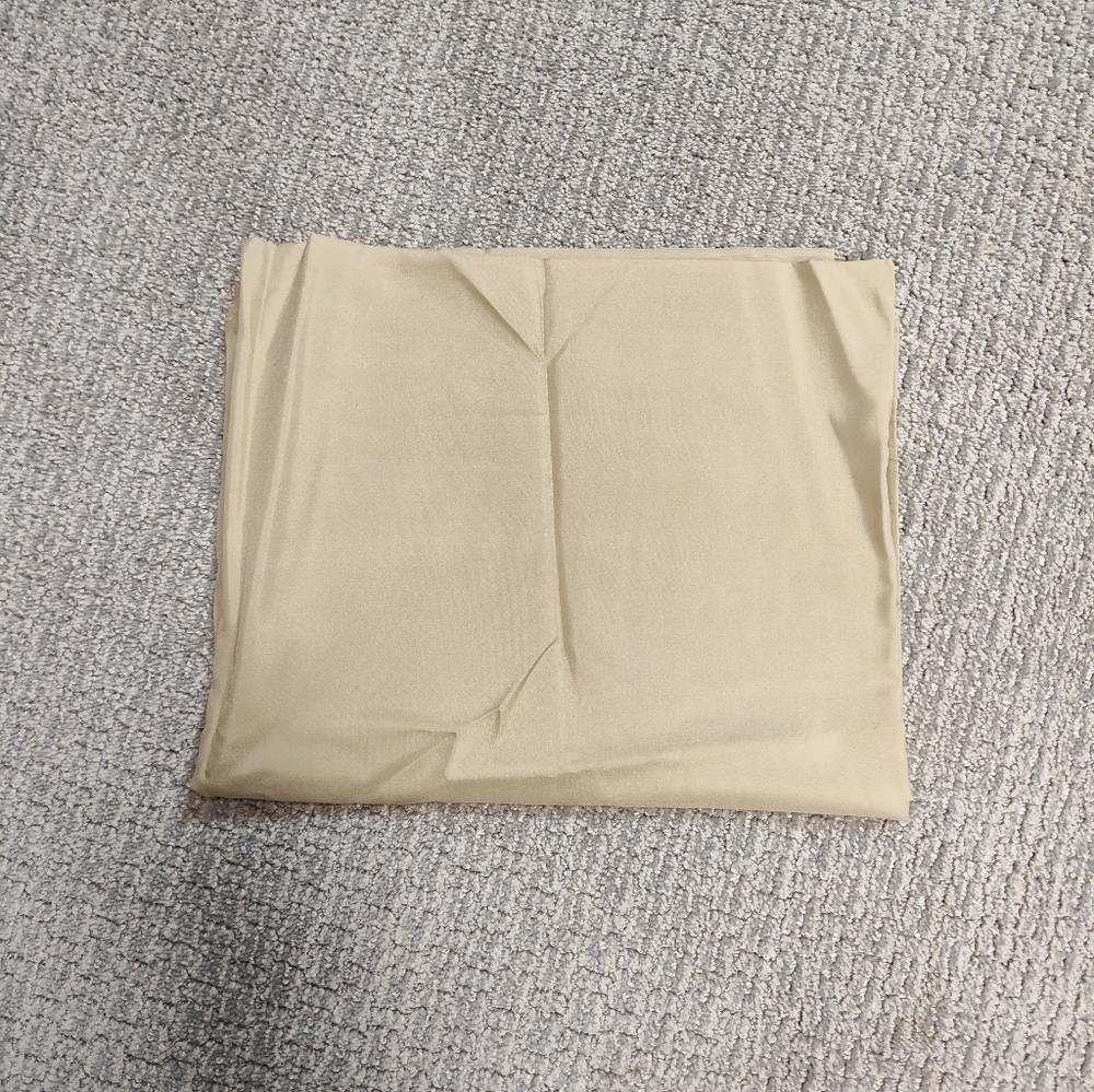 New Fabric! 1  and 1/2 Yards - Lightweight Satin Feel Fabric - Beige With Sheen